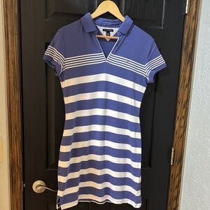 Tommy Hilfiger Blue and White Striped Polo Dress